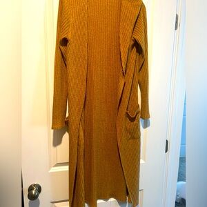 Long Mustard Cardigan - Large